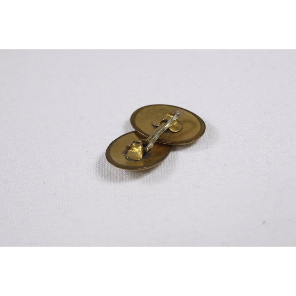 Vintage gold toned cufflinks with engraved decoration, oval cuff links classic - Picture 8 of 8